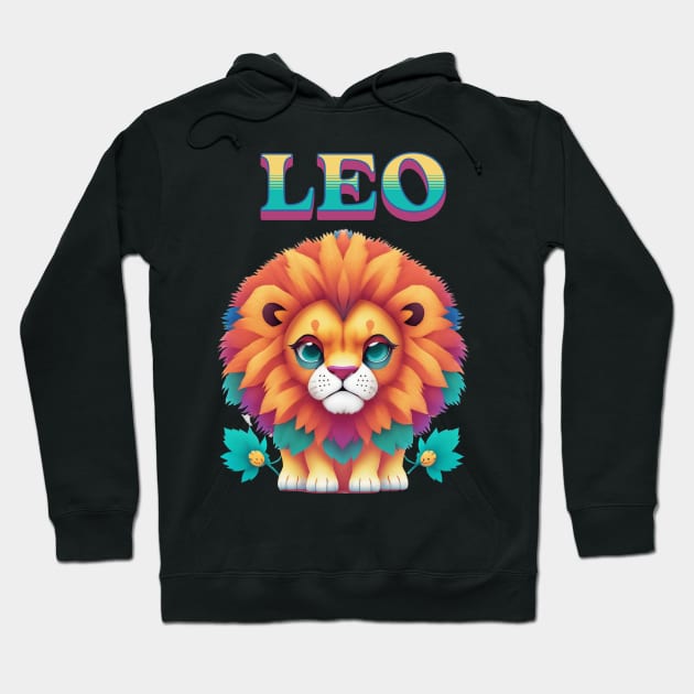 Leo Zodiac Sign Horoscope Hoodie by Groovy Dreams